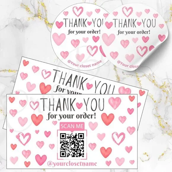 120 Pack QR Personalized Thank You Cards & Stickers - Picture 1 of 8